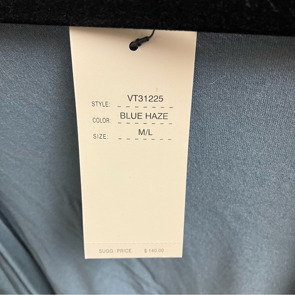 NWT Vertigo Paris Open Front Tie Front Cardigan in Blue Haze Medium/Large - Picture 8 of 9
